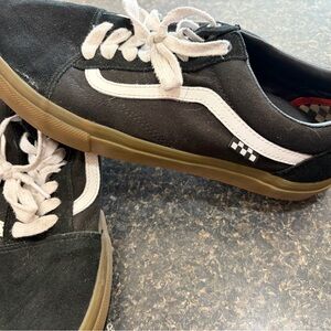 Vans Black and White Sneakers with Gum Sole